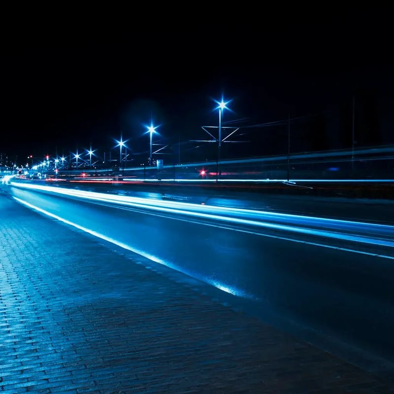Train track at night