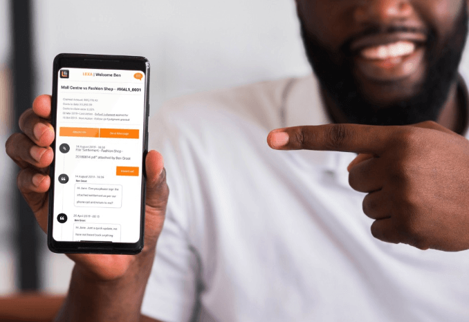 Man showing content mobile screen