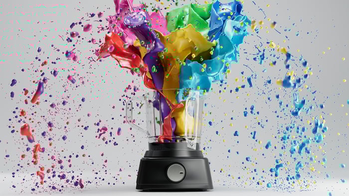 Blender shoots out a bunch of colors