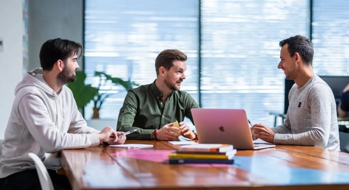Men having a meeting.
