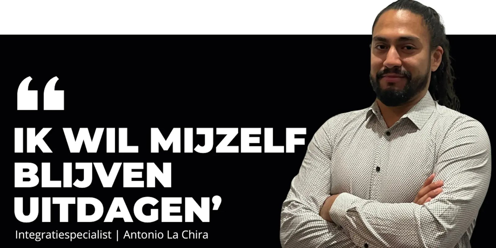 Man met quote over foto