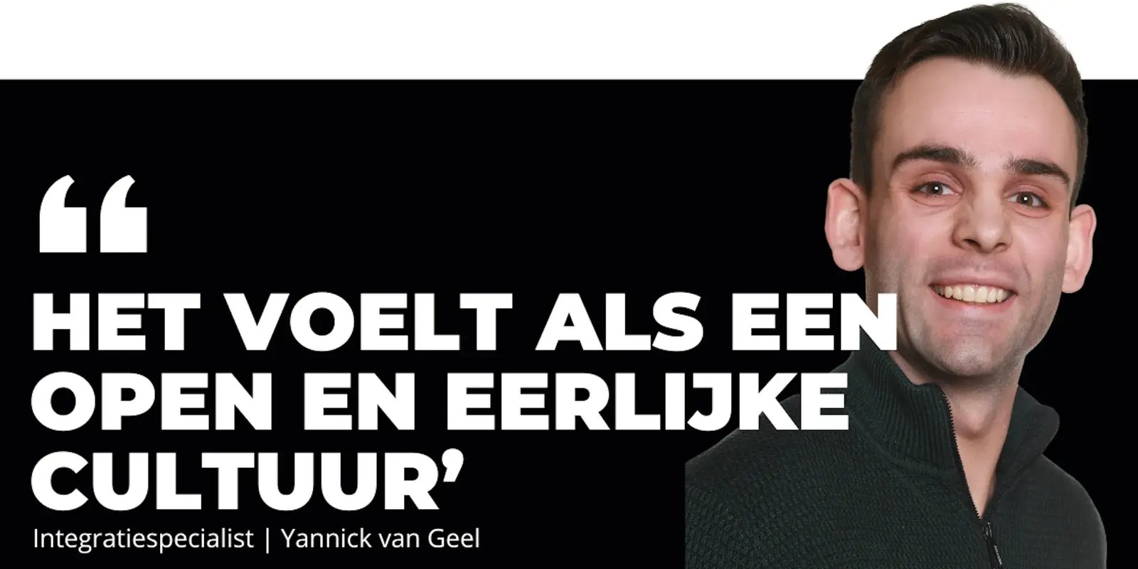 Quote met foto lachende man