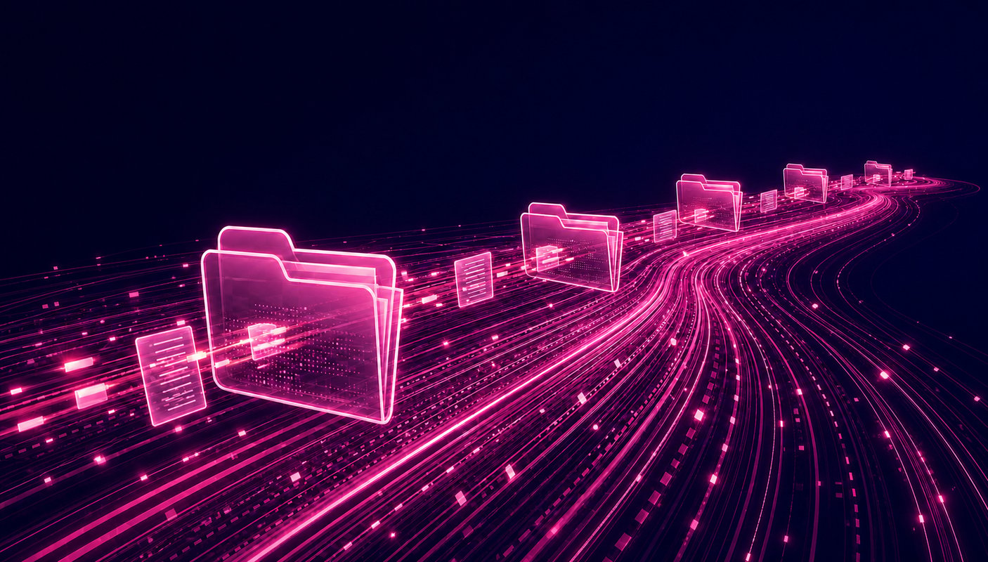 Magenta data-uitwisseling afbeelding