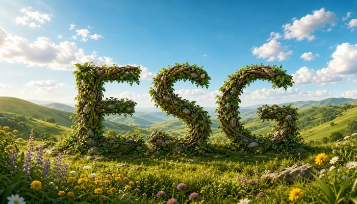 Green Landscape with ESG Letters