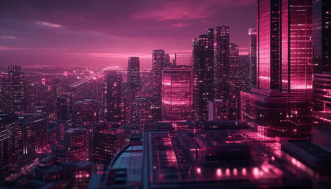 Magenta Digital Cityscape