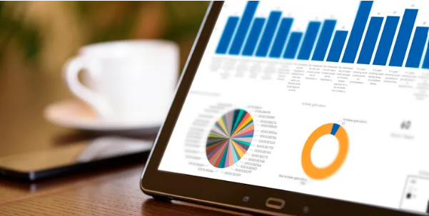 Een tablet laat een chart zien