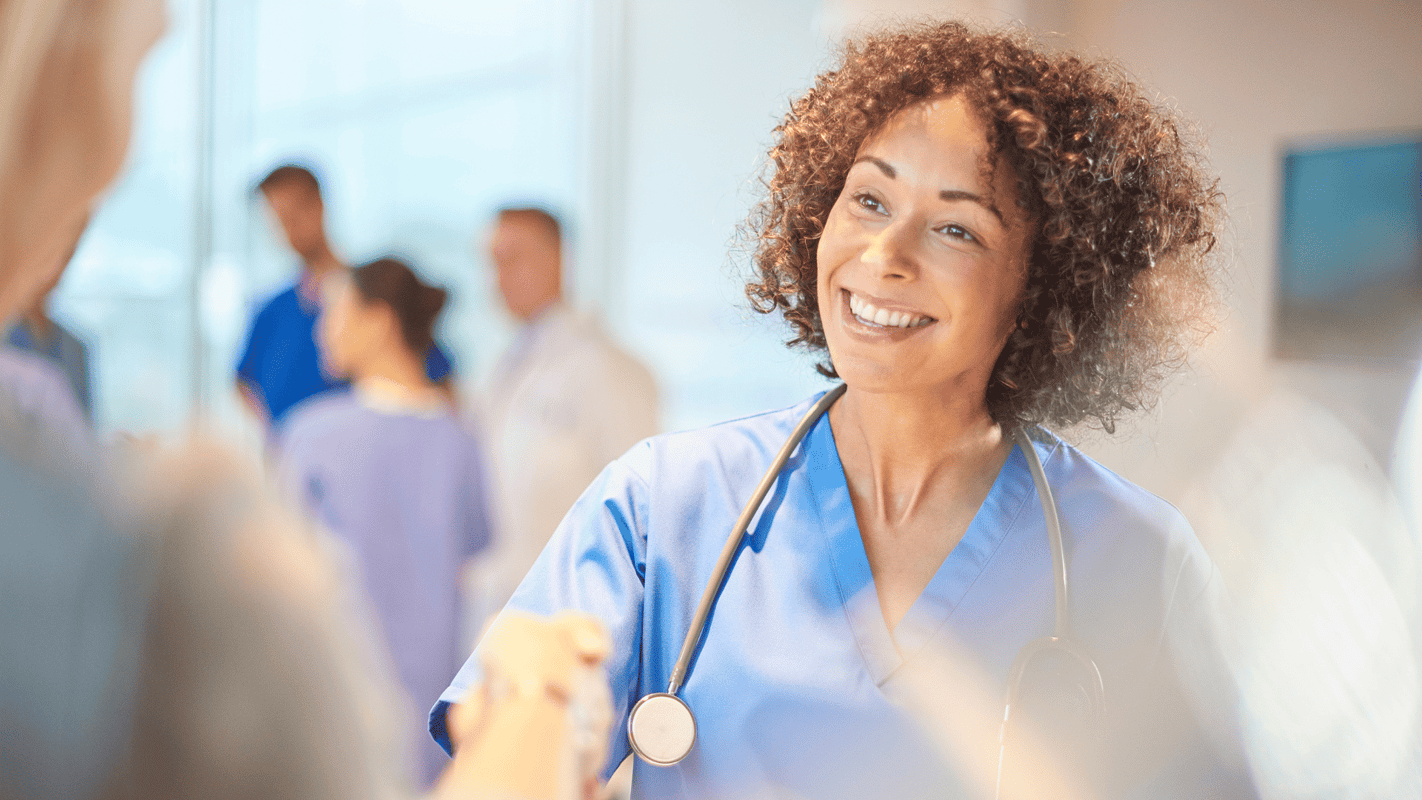 Doctor smiles friendly.