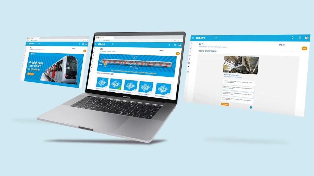 Laptop laat GVB website zien