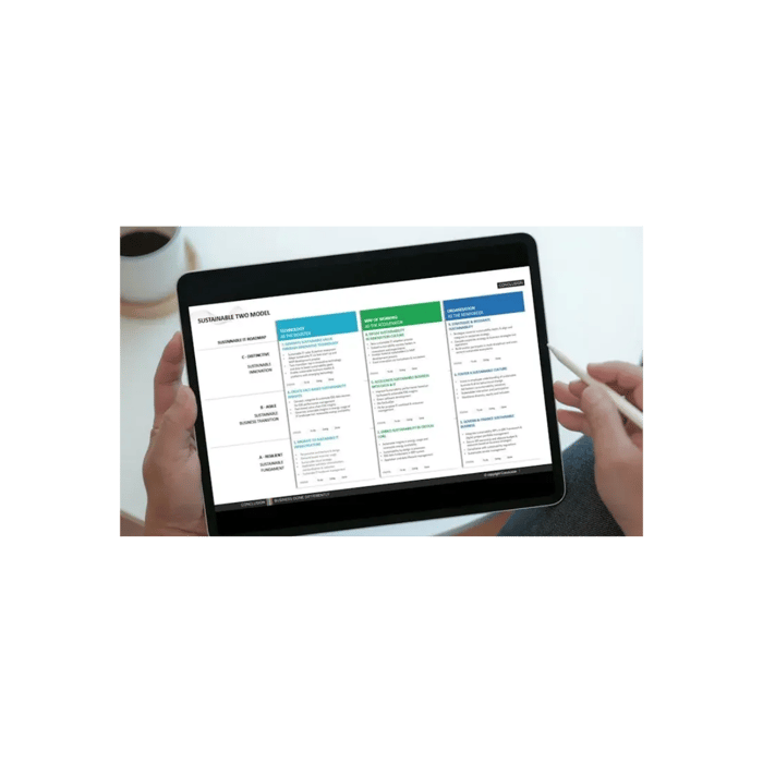 Model op ipad met hand