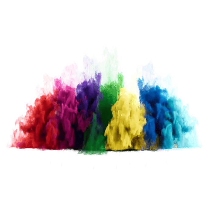 regenboogkleurige stofwolken