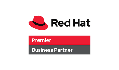 Logo van Red Hat.