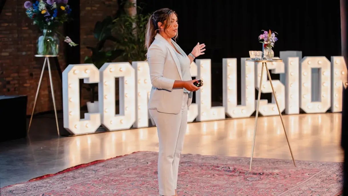 Alycia gives a presentation