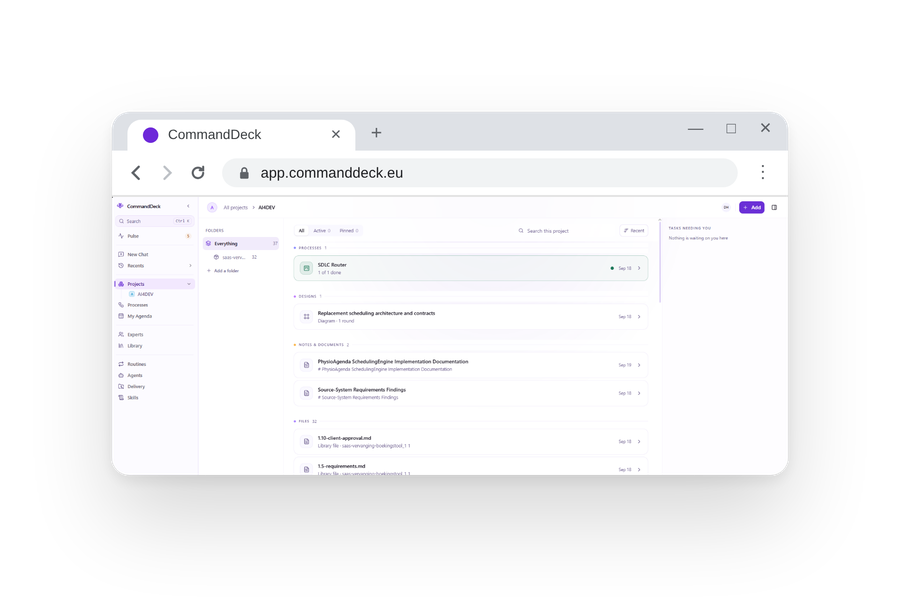 CommandDeck in a web browser