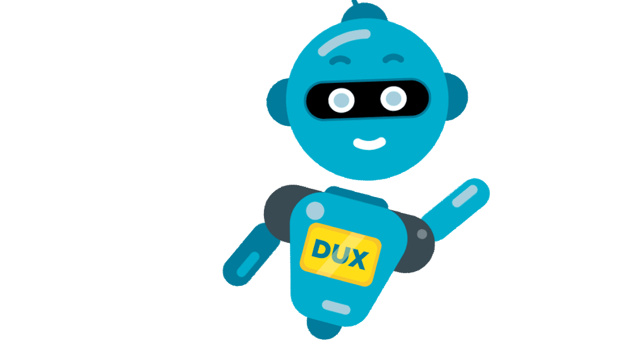 DUX robot die zwaait.