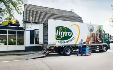 Sligro vrachtwagen voor restaurant