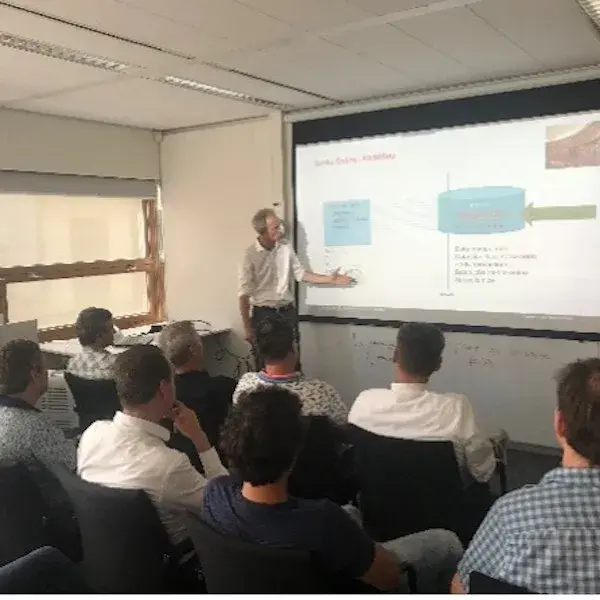 Presentatie voor een scherm.