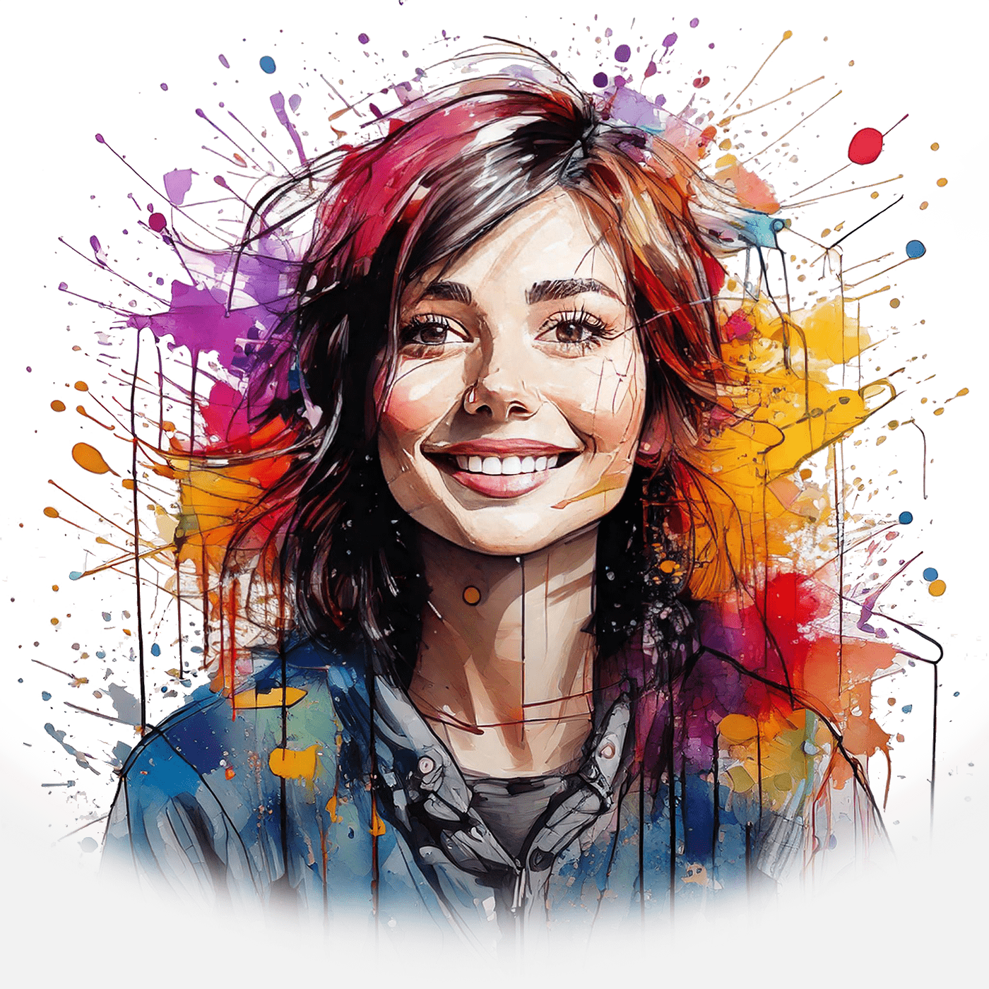 Painted portrait of a woman.