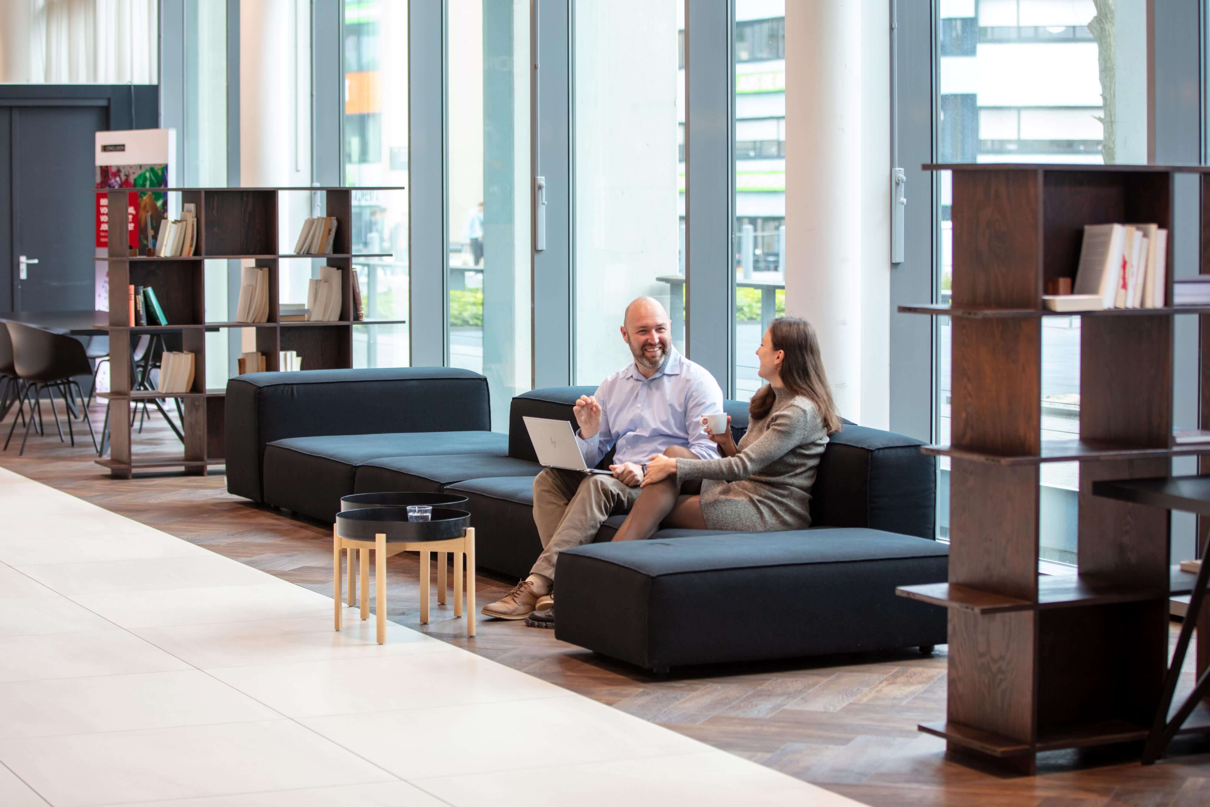 Colleagues in the lobby.