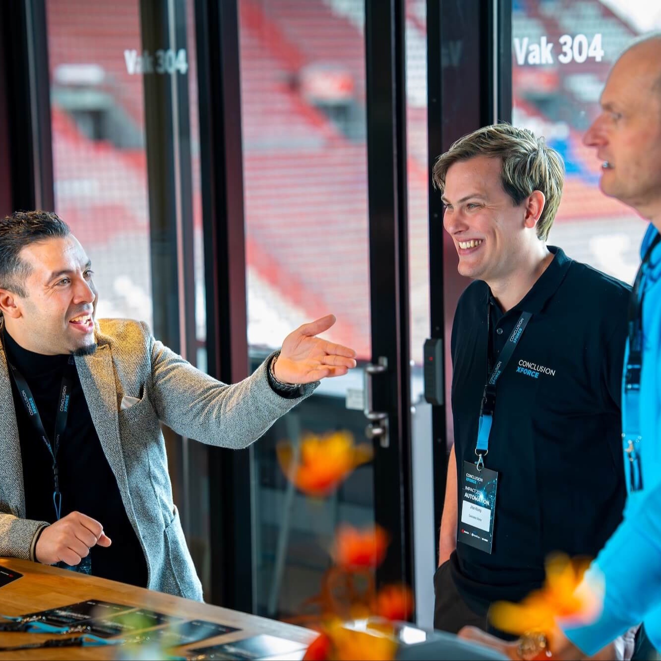 Collega's bij en event.