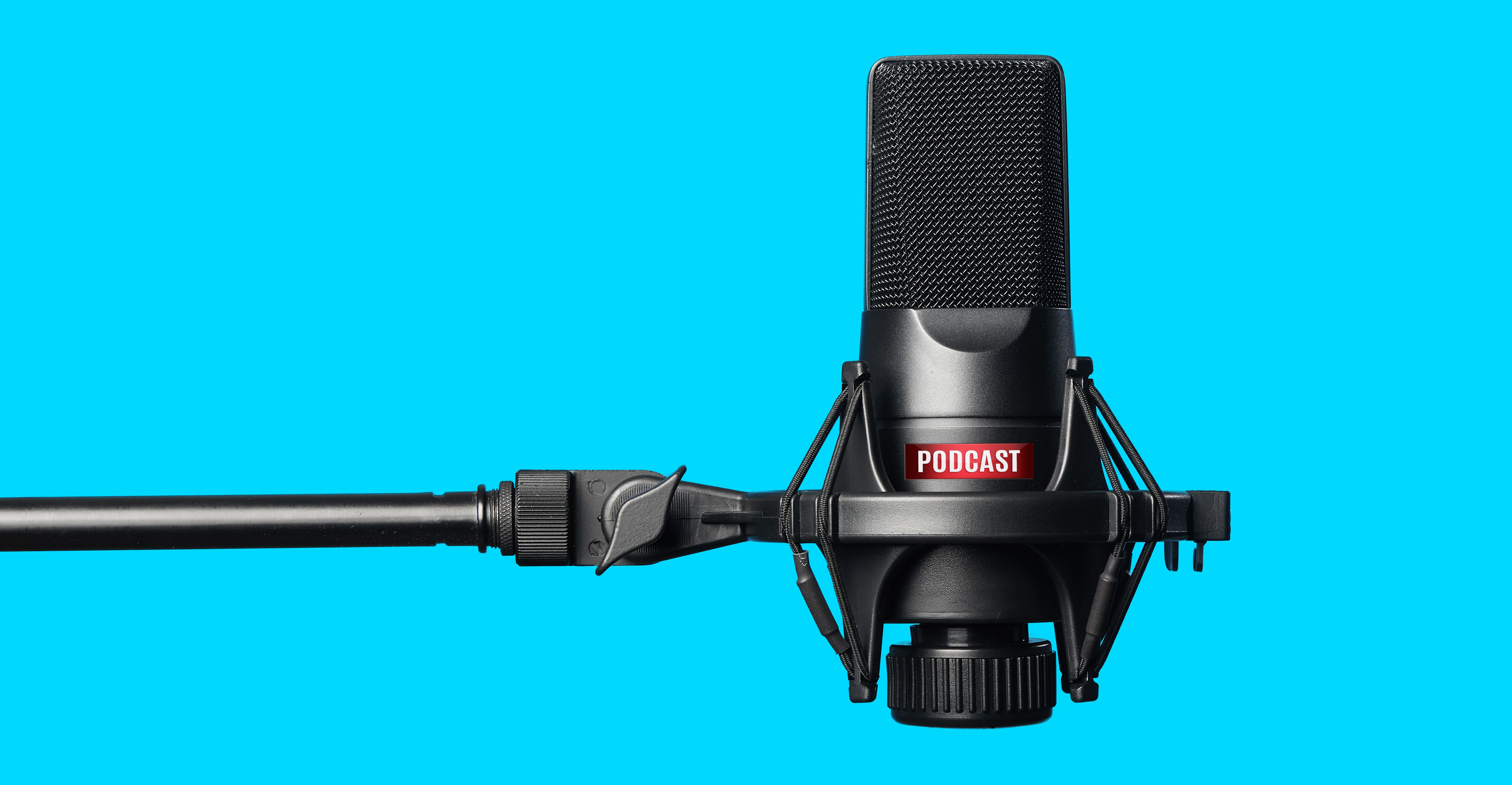 Microfoon met de tekst podcast